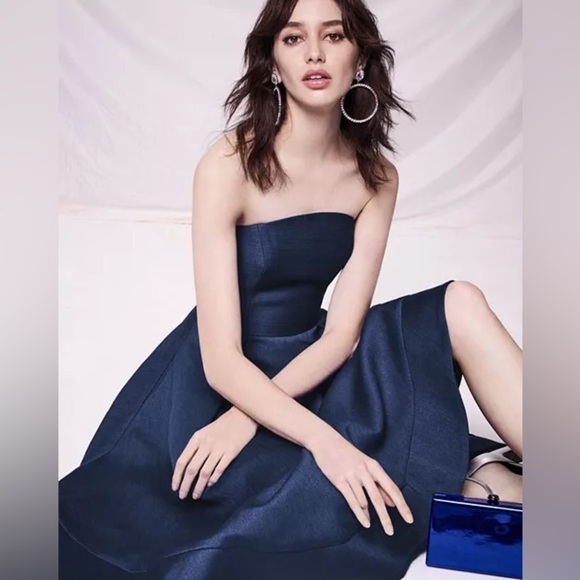 C/MEO Collective Navy Blue Ball Gown Gala Prom Homecoming Wedding Maxi Dress L - Picture 3 of 11